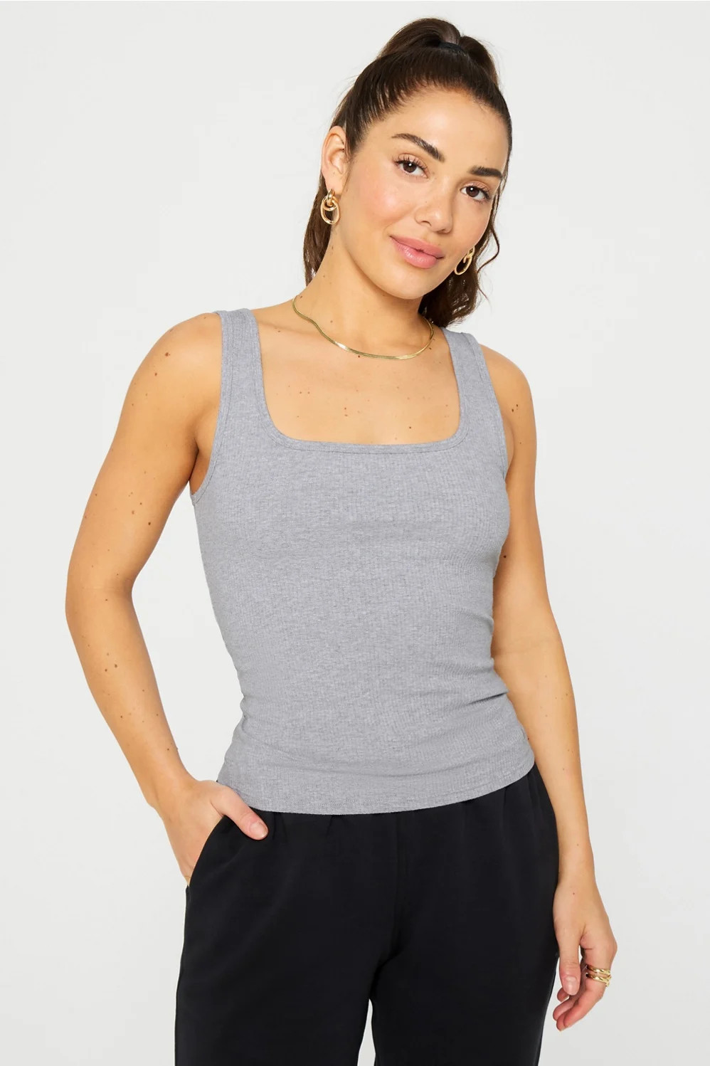 Daily Rib Square Neck Tank | Fabletics