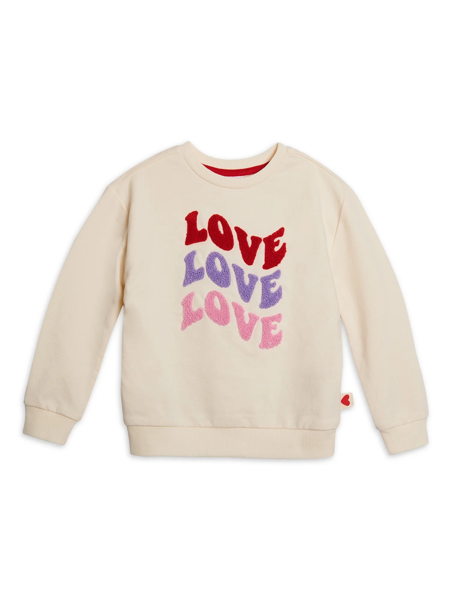 Wonder Nation Toddler Girls Valentines Day Crewneck Sweatshirt with Long Sleeves, Sizes 2T-5T - W... | Walmart (US)