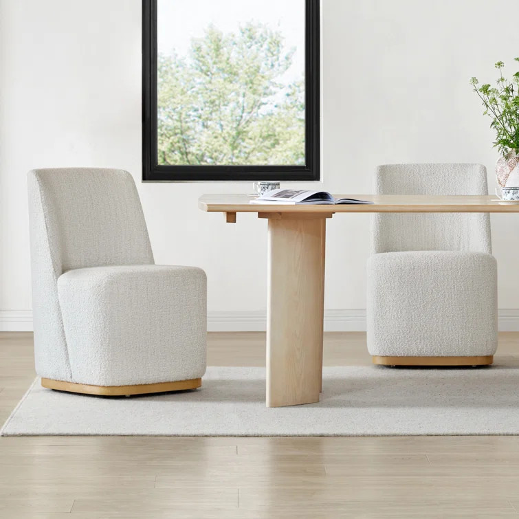 Geelt Upholstered Dining Chairs with Casters | Wayfair North America