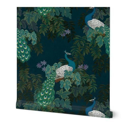 Peacock - Deep Teal | Spoonflower