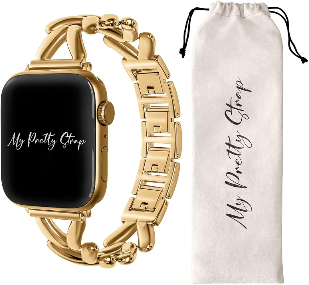 My Pretty Strap Compatible Apple Watch Band Strap, Stainless Steel Fashion iWatch Replacement Str... | Amazon (US)