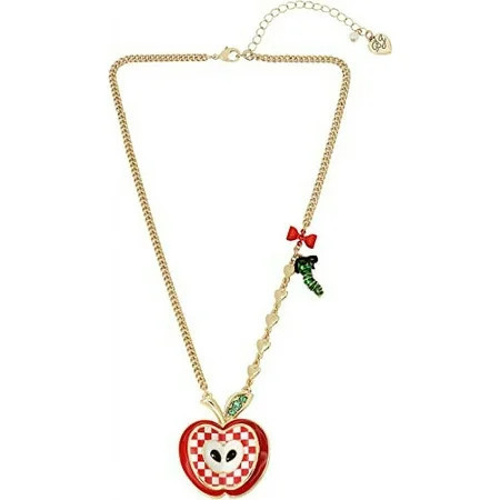 Betsey Johnson Women's Back to Cool Apple Pendant Necklace | Walmart (US)