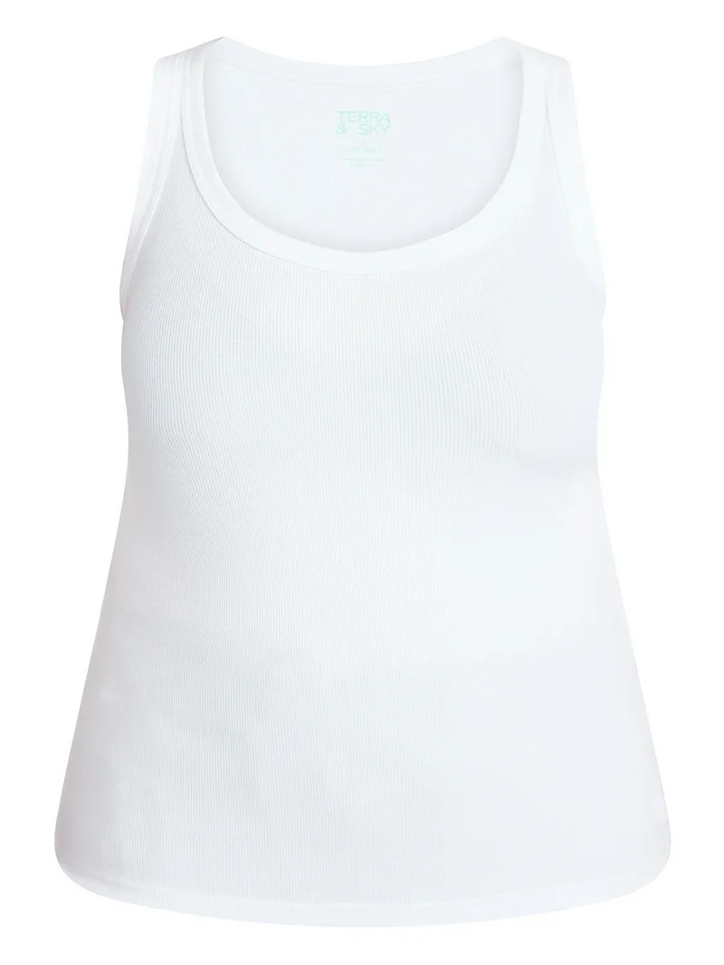 Terra & Sky Women's Plus Scoop Neck Ribbed Tank, Sizes 0X-5X | Walmart (US)
