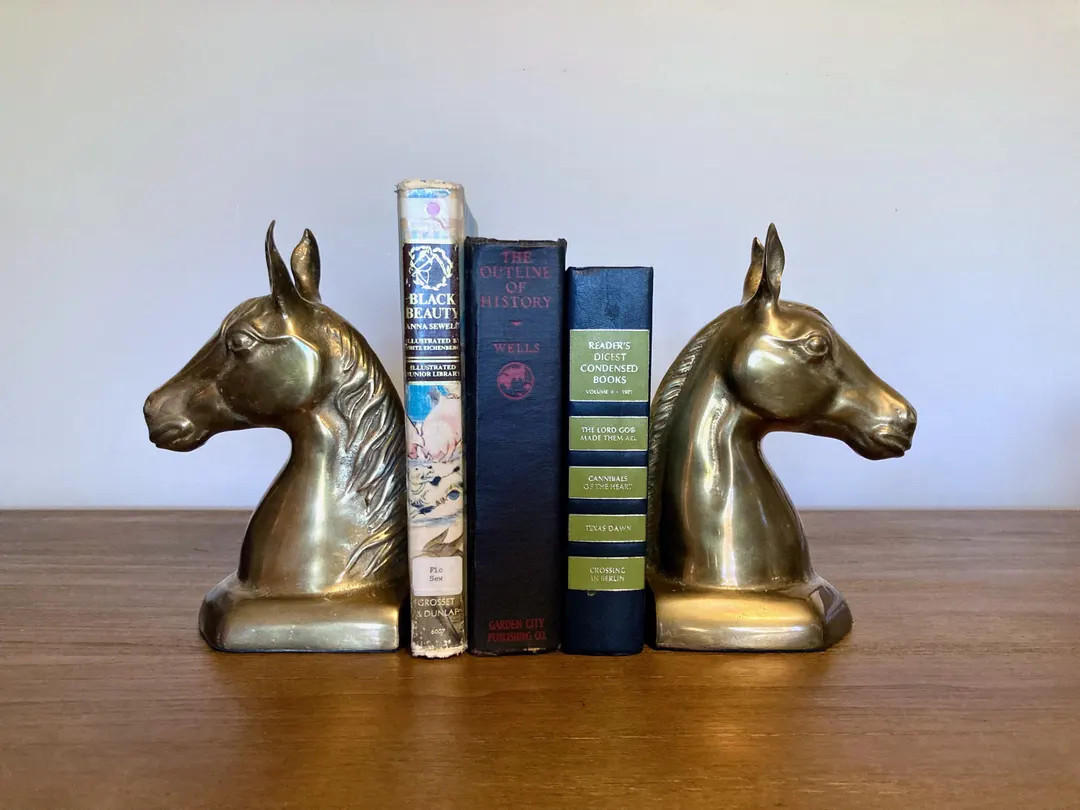 Rare Vintage Brass Horse Bookends. Amazing Mid-century Find. for the Horse Lover, Equestrian, MCM... | Etsy (US)