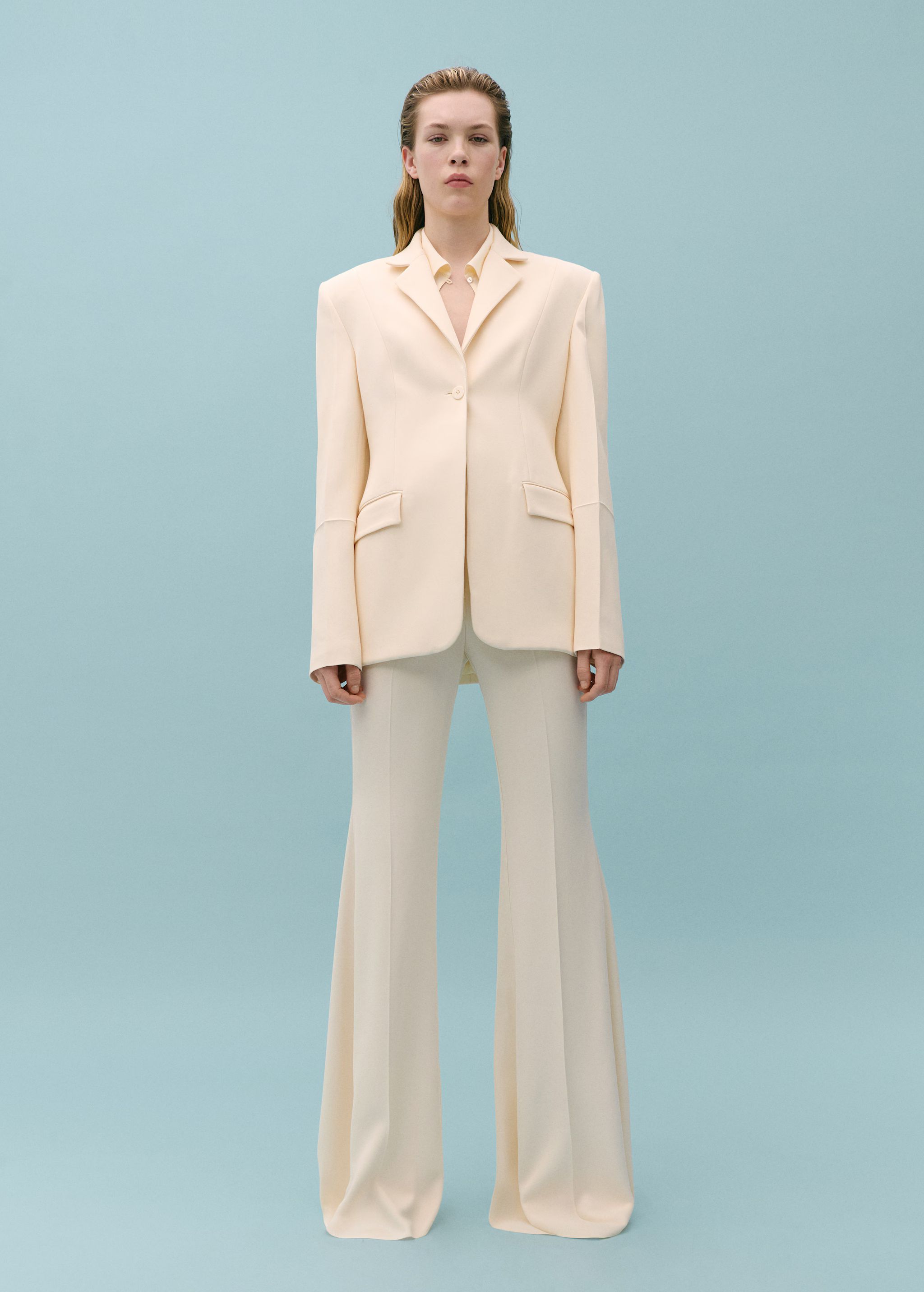 Suit blazer with decorative stitching | MANGO (US)