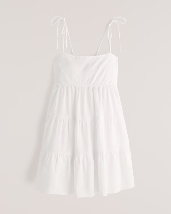 Women's Tie-Strap Tiered Mini Dress | Women's Dresses & Jumpsuits | Abercrombie.com | Abercrombie & Fitch (US)