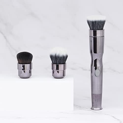 blendSMART2 Metallic Shimmer Rotating Makeup Brush 3-Head Radiant Beauty Set for Liquid Powder Cream | Amazon (US)