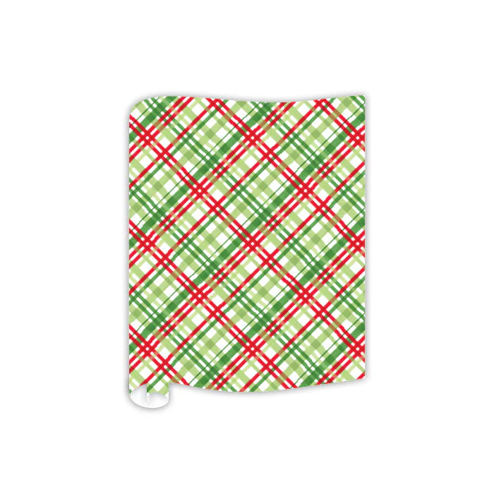 Red Green and Light Green Plaid Table Runner | Rosanne Beck Collections