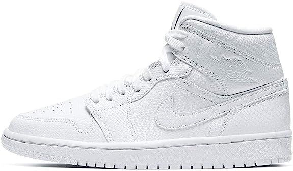 Jordan Women's Shoes Nike Air 1 Mid White Snakeskin BQ6472-110 | Amazon (US)