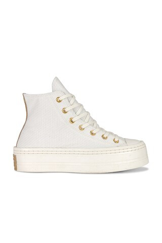 Converse Chuck Taylor All Star Modern Lift Sneaker in Egret, Trek Tan, & Gold from Revolve.com | Revolve Clothing (Global)