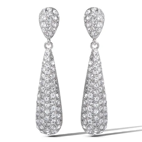 Jessica Simpson Crystal Drop Earrings in Silver at Nordstrom | Nordstrom