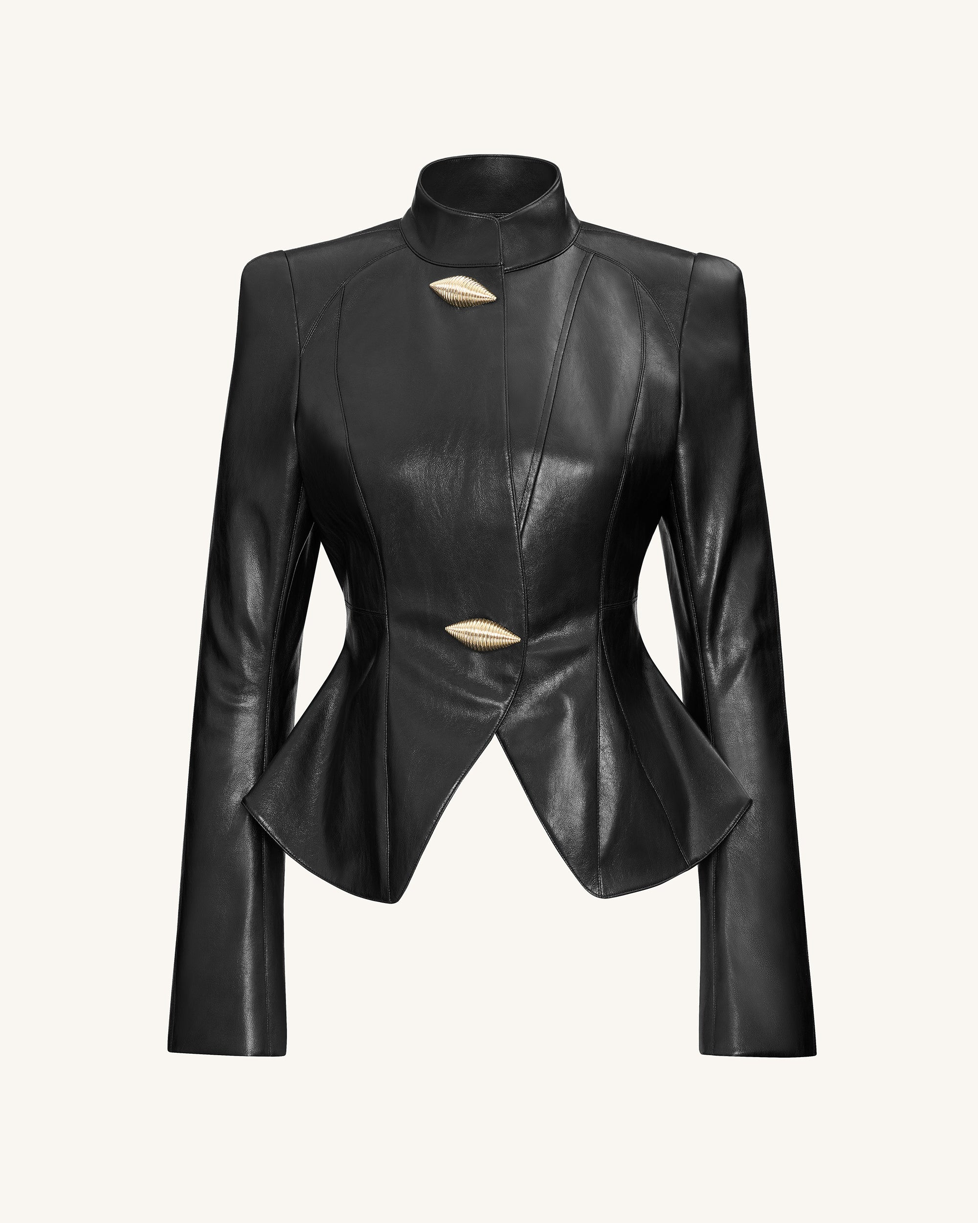 Autumn Metallic Conch PU Jacket - Black | JW PEI US