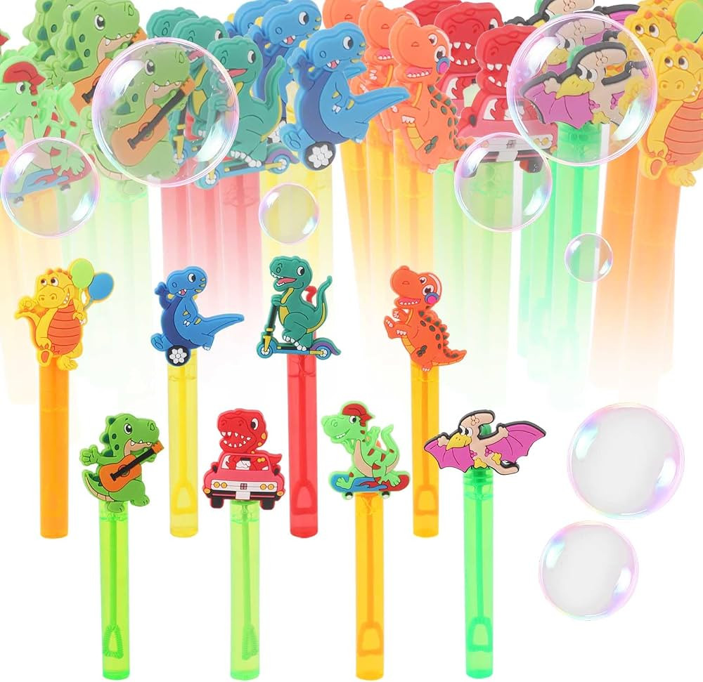 24 Pcs Mini Bubble Wands for Kids, Dinosaur Party Favors for Kids, Cute Bubble Wand for Birthday ... | Amazon (US)