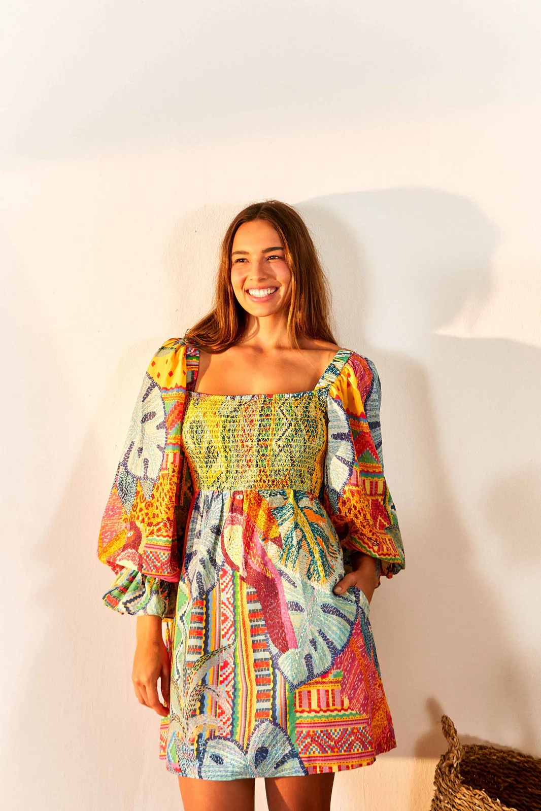 Summer Tapestry Square Neck Mini Dress | FarmRio (US)