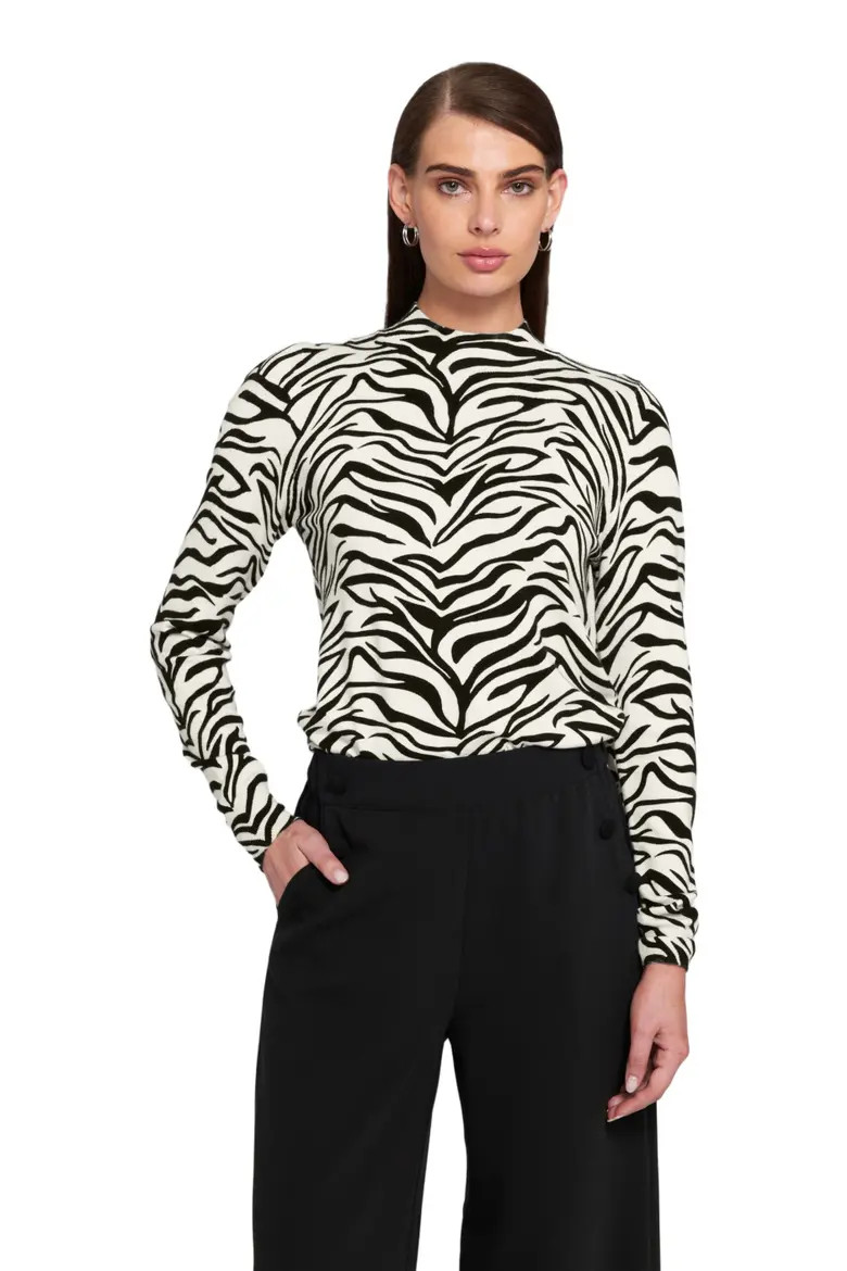 ELLE Collection Zebra Printed Feather Weight Top Animal Print Sweater (Women) | Nordstrom | Nordstrom
