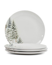 Made In Brazil Set Of 4 Snow Trees Coupe Dinner Plates | Kitchen & Dining Room | Marshalls | Marshalls