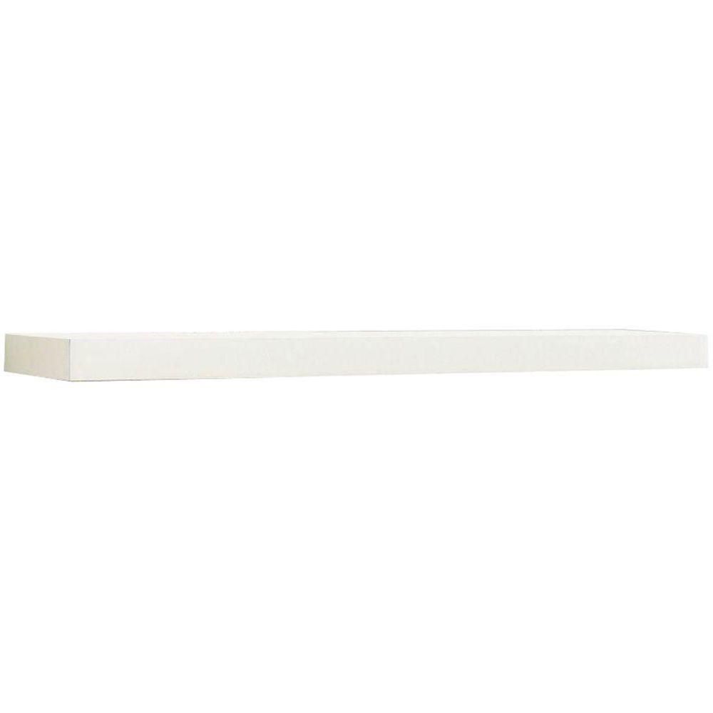 inPlace 23.6 in. W x 10.2 in. D x 2 in. H White MDF Floating Wall Shelf-0191828 - The Home Depot | The Home Depot