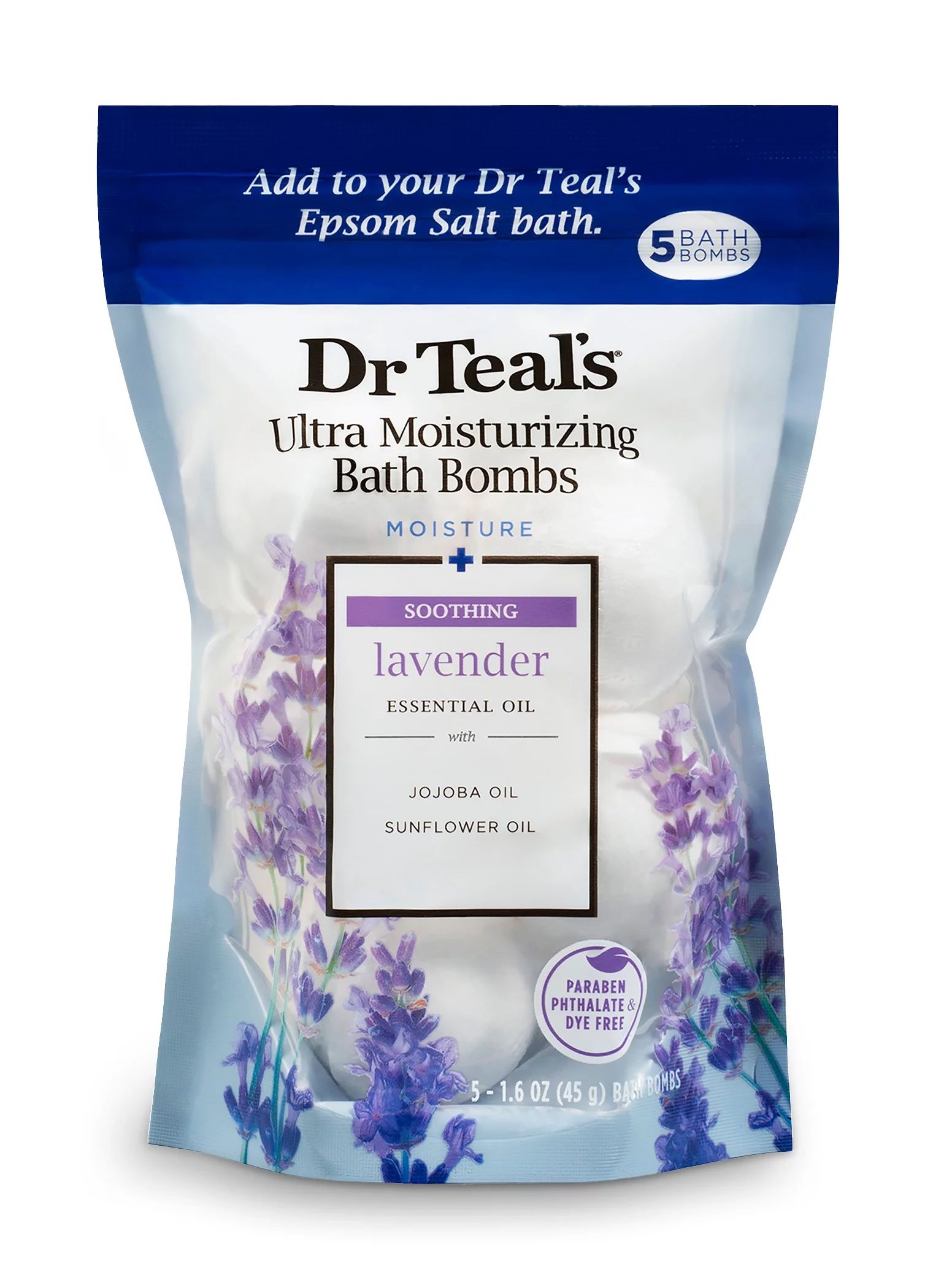 Dr Teal's Lavender Ultra Moisturizing 5pc Bath Bombs 1.6 oz | Walmart (US)