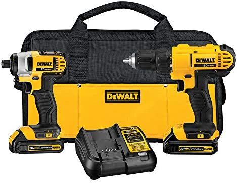 DEWALT 20V MAX Cordless Drill and Impact Driver, Power Tool Combo Kit with 2 Batteries and Charge... | Amazon (US)