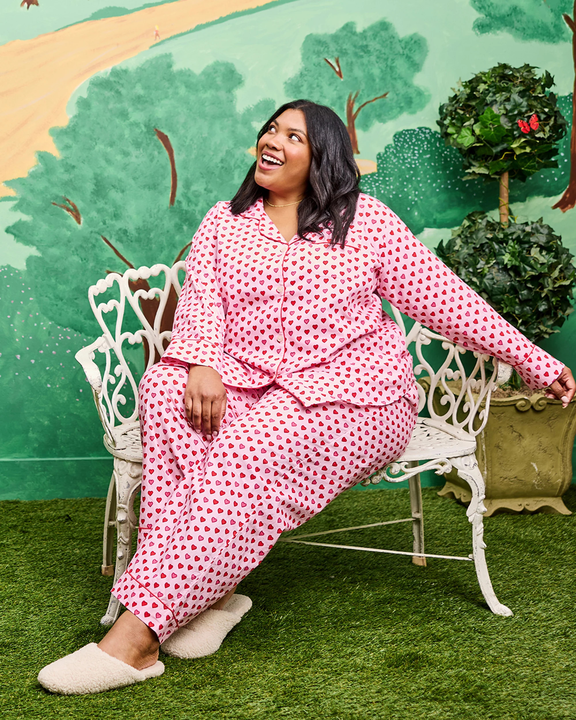 Mini Candy Hearts - Tall Long PJ Set - Pink Macaron | Printfresh