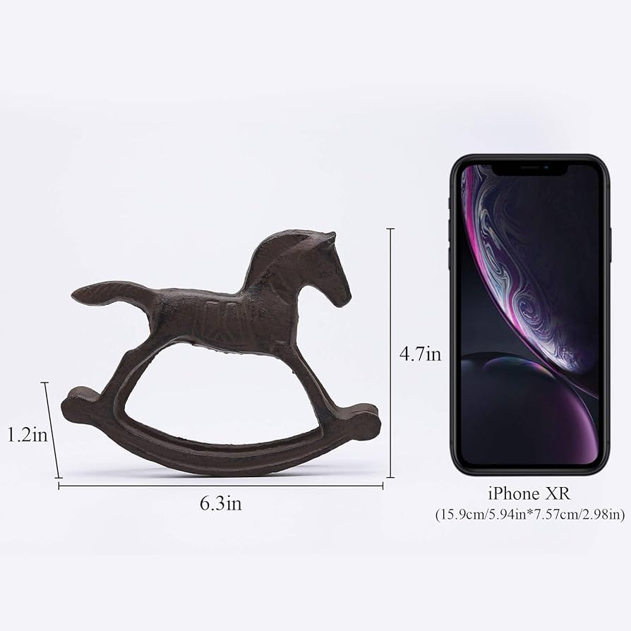 BRASSTAR Cast Iron Rocking Horse Statue 6.3” Garden Home Office Desk Decor Collection Childlike... | Amazon (US)