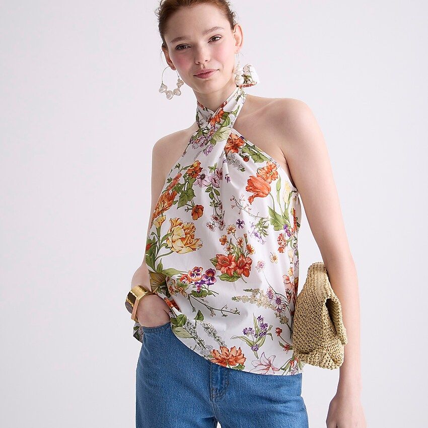 Halter top in Ratti® tropical floral | J.Crew US