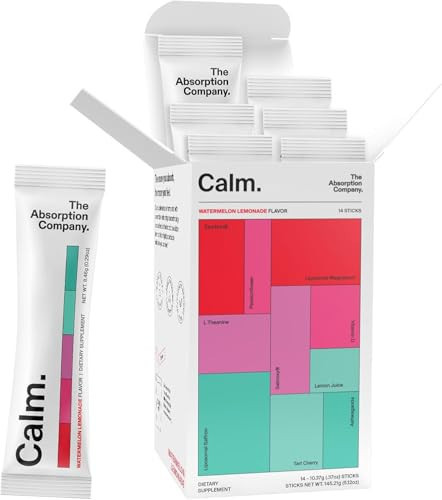 Calm Drink Mix - Relaxation Aid with Magnesium, Ashwagandha, L-Theanine, & Vitamin D - Supports Cortisol Regulation and Mood for Men & Women - Watermelon Lemonade Flavor 14 Sticks | Amazon (US)