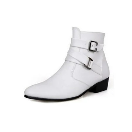 Tenmix Men Slip Resistant Casual Boot Walking Buckle Strap Work Boots Outdoor Non-Slip Ankle Dress B | Walmart (US)