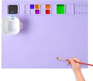 AWOKE Silicone Painting Mat - 20"X16" Silicone Art Mat with 1 Water Cup for Kids - Silcone Craft ... | Amazon (US)
