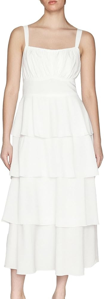 Tiered Ruffle Dress Women Casual Summer Spaghetti Strap Sleeveless Floral Layered Maxi Dress for ... | Amazon (US)