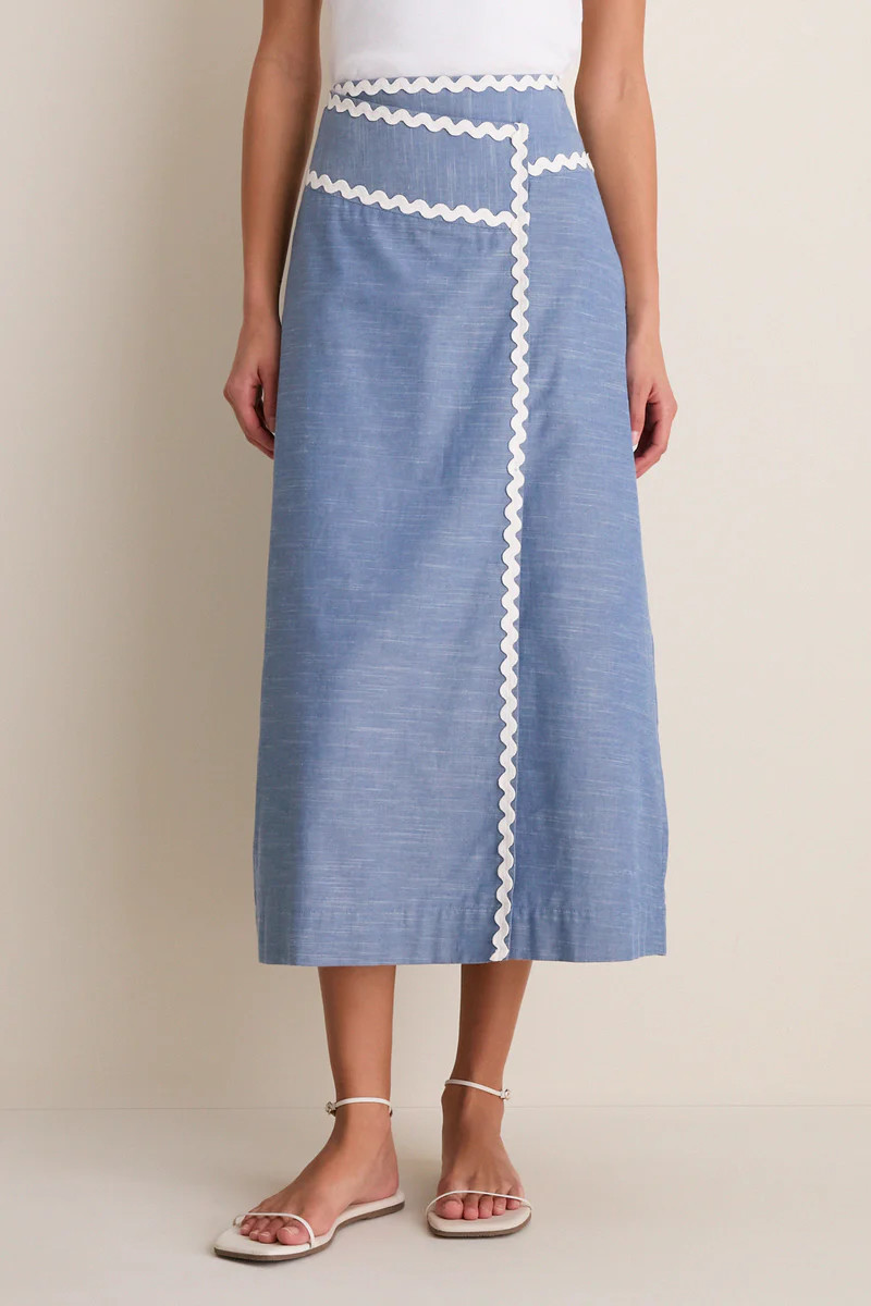 Chambray Ric Rac Marcy Maxi Skirt | Tuckernuck (US)