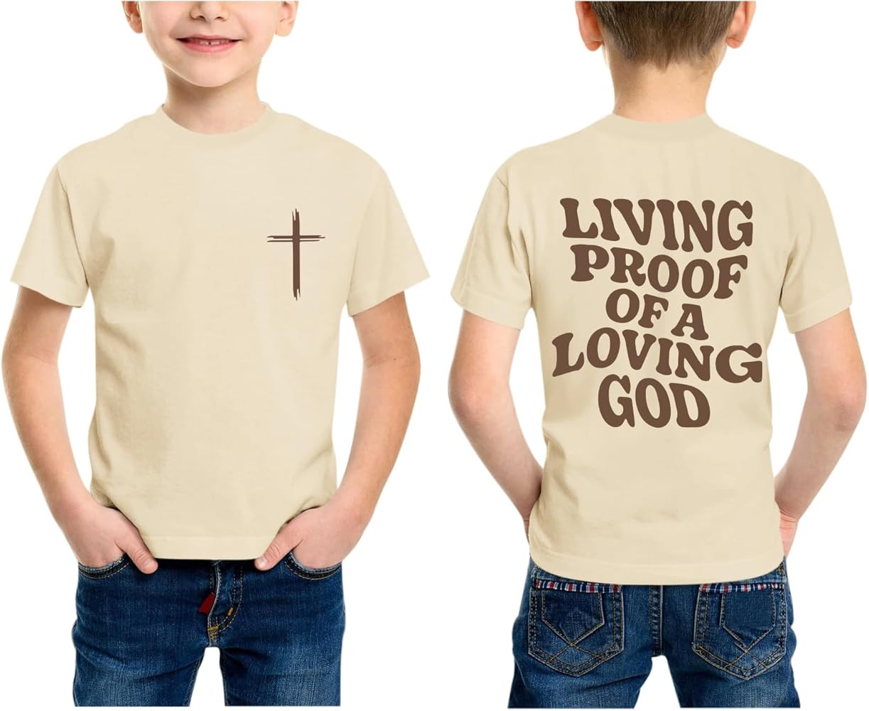 KEEVICI Boys Christian Graphic Tees Cross Jesus God Religious Shirts for Kids Faith Bible Verse C... | Amazon (US)
