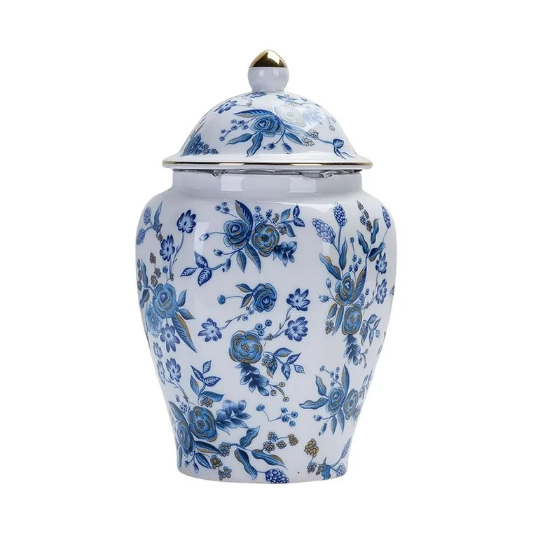 Porcelain Plum Blossom Ginger Jar with Lid, Decorative Ceramic Bud  , Centerpiece  Arrangement, Y... | Walmart (US)
