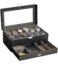 ProCase Watch Box, 6 Slot Mens Watch Case, Watch Storage Holder Organizer, Watch Display Case wit... | Amazon (US)