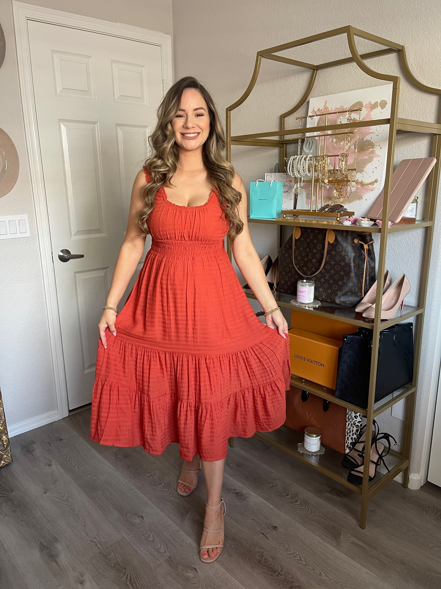 Amazon Dress (wearing small), DSW Nude Heels (tts/beige), spring outfit, spring dress, summer outfit, summer dress, midi dress, comfy dress, casual dress, cute dress, dress outfit, bump friendly, Amazon fashion #dress #amazonfashion

#LTKunder50 #LTKshoecrush #LTKstyletip