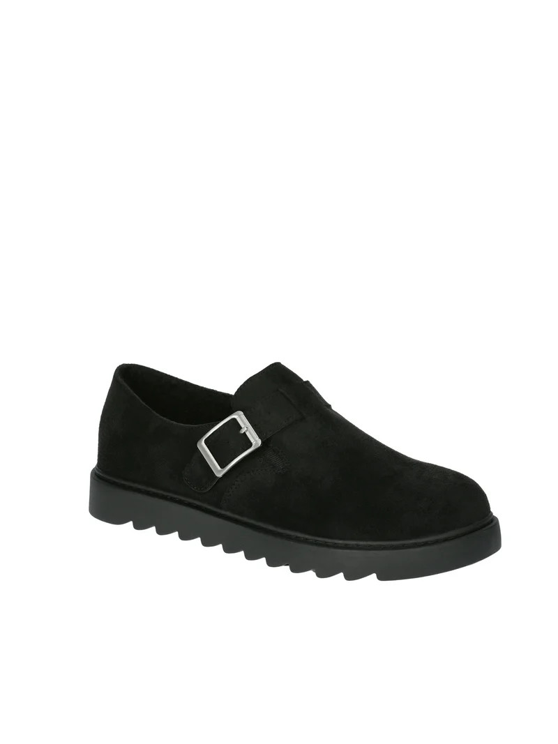 No Boundaries Women's Casual Buckle Clogs with Faux Shearling Lining | Walmart (US)