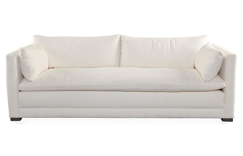 Ellice 92" Sofa, Natural White | One Kings Lane