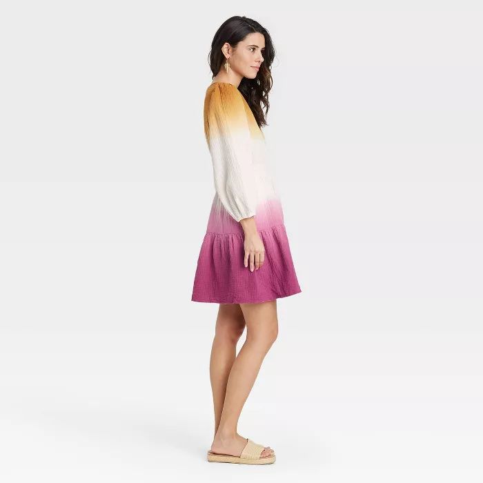 Women's Tie-Dye Long Sleeve Tiered Dress - Universal Thread™ | Target