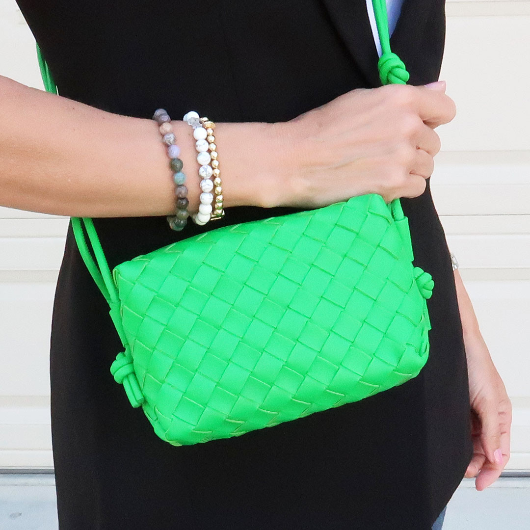 Pops of color are going to be hot in 2026. Love this little pop of green with neutral outfits. 

 #LTKootd #LTKOver40