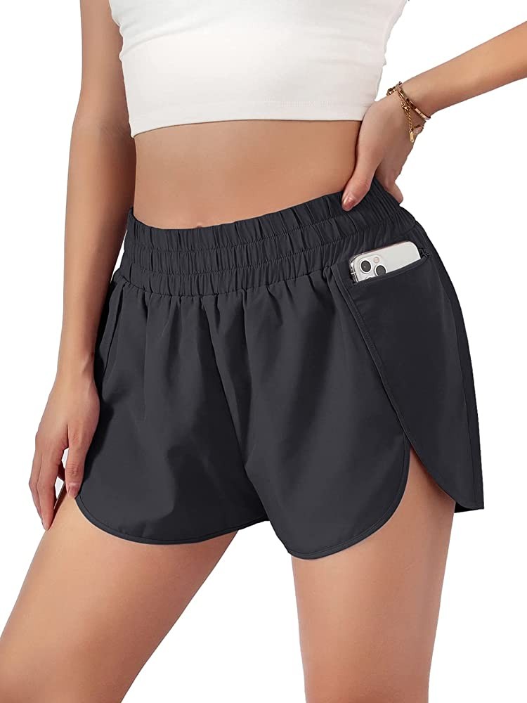 Blooming Jelly Women's Quick-Dry Running Shorts Workout Sport Layer Active Shorts with Pockets 1.75" | Amazon (US)