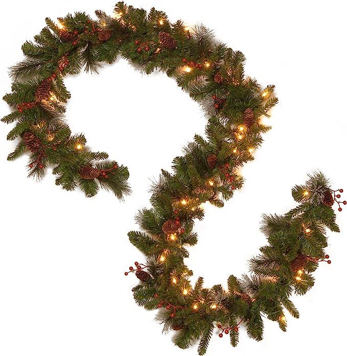 National Tree Company Pre-lit Artificial Christmas Garland | Flocked with Mixed Decorations and L... | Amazon (US)