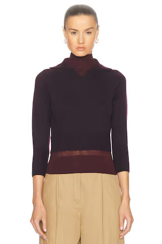 Victoria Beckham Double Layer Sweater in Deep Mahogany | FWRD | FWRD 