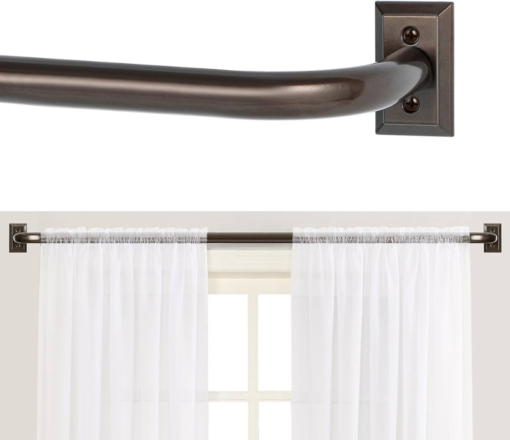 Bronze Wrap Around Curtain Rods,Bronze Curtain Rods for windows 66 to 120 inch(5.5-10Ft),Adjustab... | Amazon (US)