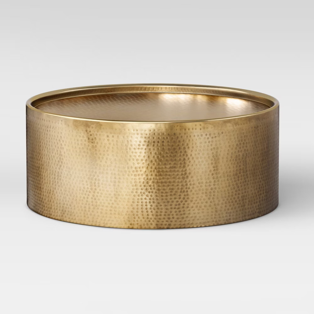 Manila Hammered Barrel Coffee Table - Brass - Project 62 , Gold | Target