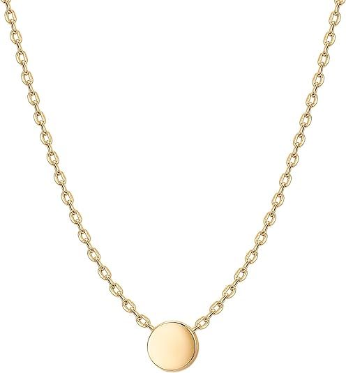 PAVOI 14K Gold Plated Dainty Pendant Necklace | Heart, Dot, Halo, Butterfly Pendant | Layering Ne... | Amazon (US)