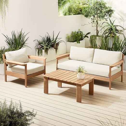 Playa Outdoor Sofa (70"), Lounge Chair & Coffee Table Set | West Elm (US)