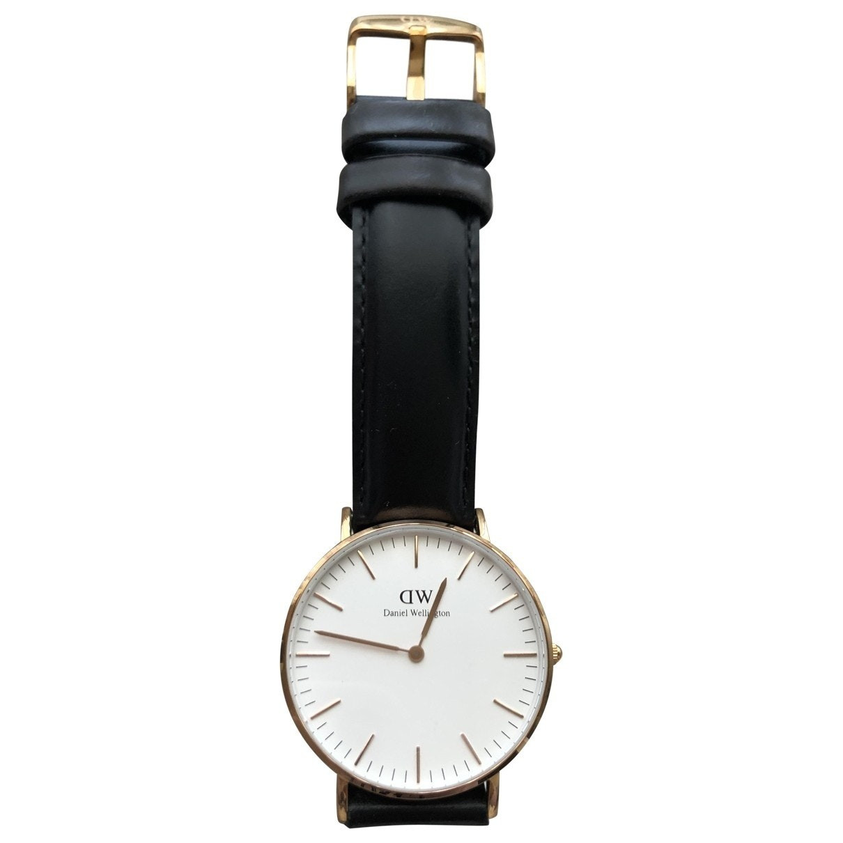 Daniel Wellington Black Leather watch for Women | Vestiaire Collective (Global)