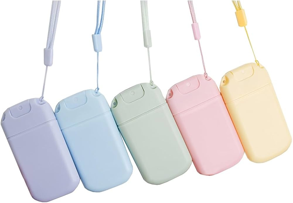 5 Pack Slim Spray Bottles Perfume Atomizer with String Refillable Empty Alcohol Hand Sanitizer Bo... | Amazon (US)