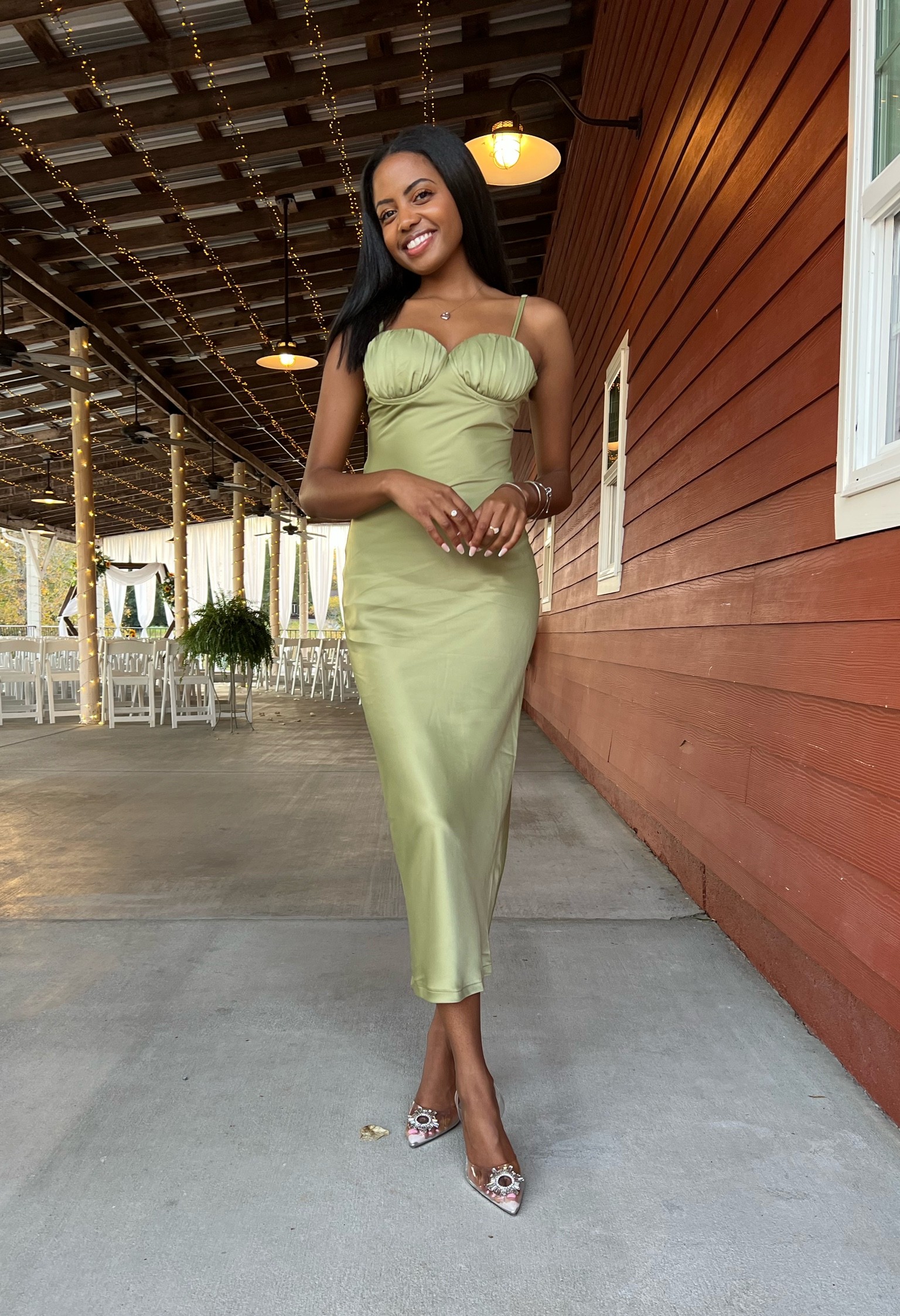 Wedding guest season! 💍 I was looking for something that was sage green, cute but affordable and this Pretty Little Thing Midi Dress in Sage Green was absolutely perfect! 

Dress: Pretty Little Thing Satin Ruched Cup Strappy Midi Dress

#weddingguest #weddingguest dress #fallwedding #fallweddingguestdress #fallweddingoutfit #clearheels #manoloblahnikdupes, #manolo blahnikclearheeldupes #bustiertop #satindress #sagegreensatindress #mididress #midiweddingguestdresses #greensatindress #greenmidi dress #autumnwedding #autumnweddingguest #mididresses #dresses #bustierdress

#LTKunder50 #LTKwedding #LTKstyletip #LTKSeasonal