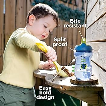 Tommee Tippee Sporty Water Bottle for Toddlers, 12 months+, 10oz, Spill-Proof Sippy Cup, Easy to ... | Amazon (US)